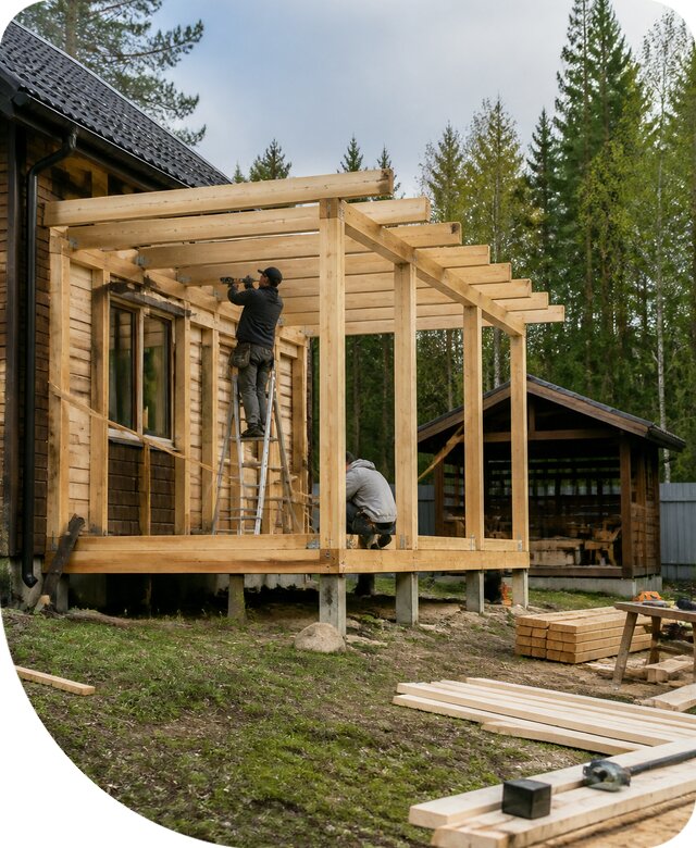 Строительство пристроек и построек на участке в Прохладном
